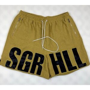 Sugarhill Brighton Mens Shorts Size XL MustardYellow SGR HLL Athletic Drawstring